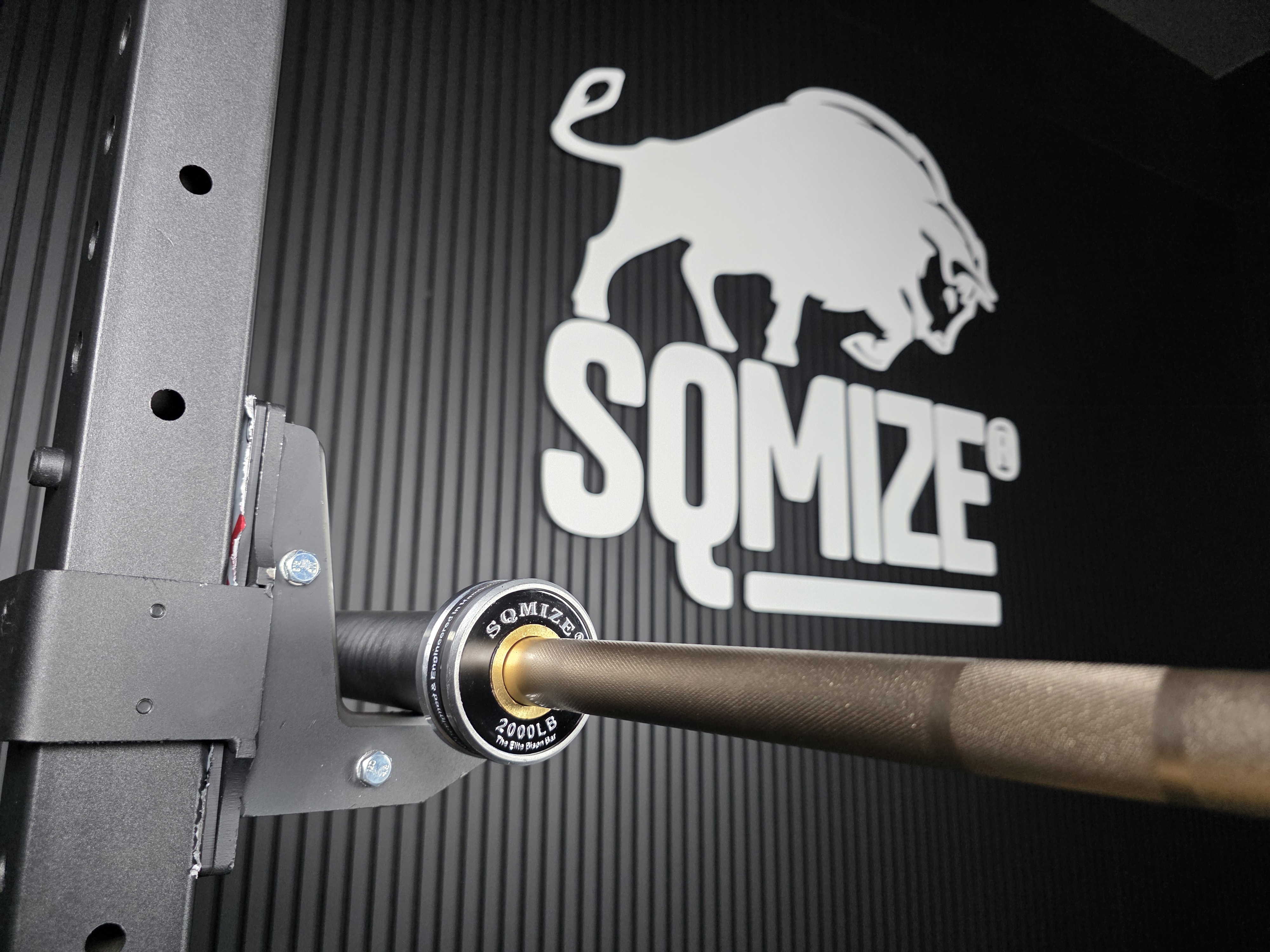 SQMIZE® PREMIUM BISON Hybrid Langhantel Manufaktur Edition FX Silver, 220 cm