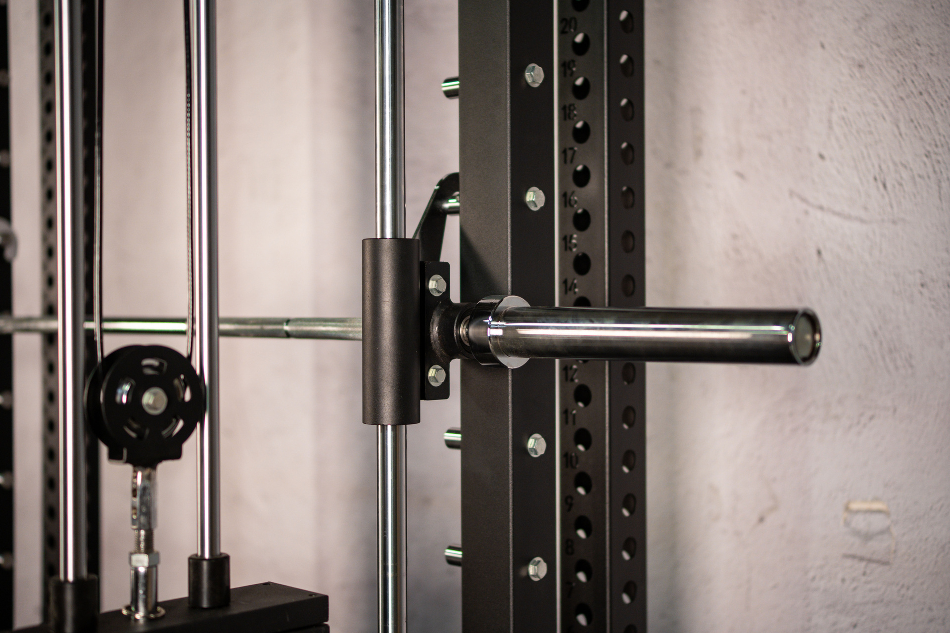 Tri-Power Gym SQMIZE® ELITE CLUB SQ-S955-90, Kabelzugstation, Multipresse & Half Rack, Höhe 238 cm