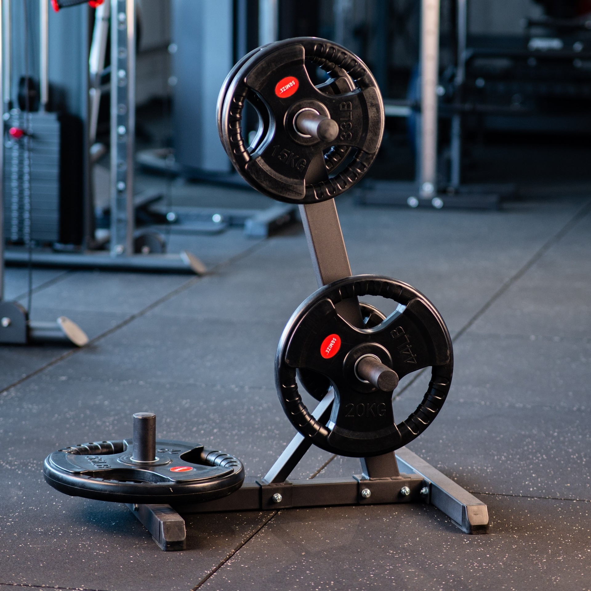 100kg Gusseisen gummiert Hantelscheiben-Set SQMIZE® OPR100
