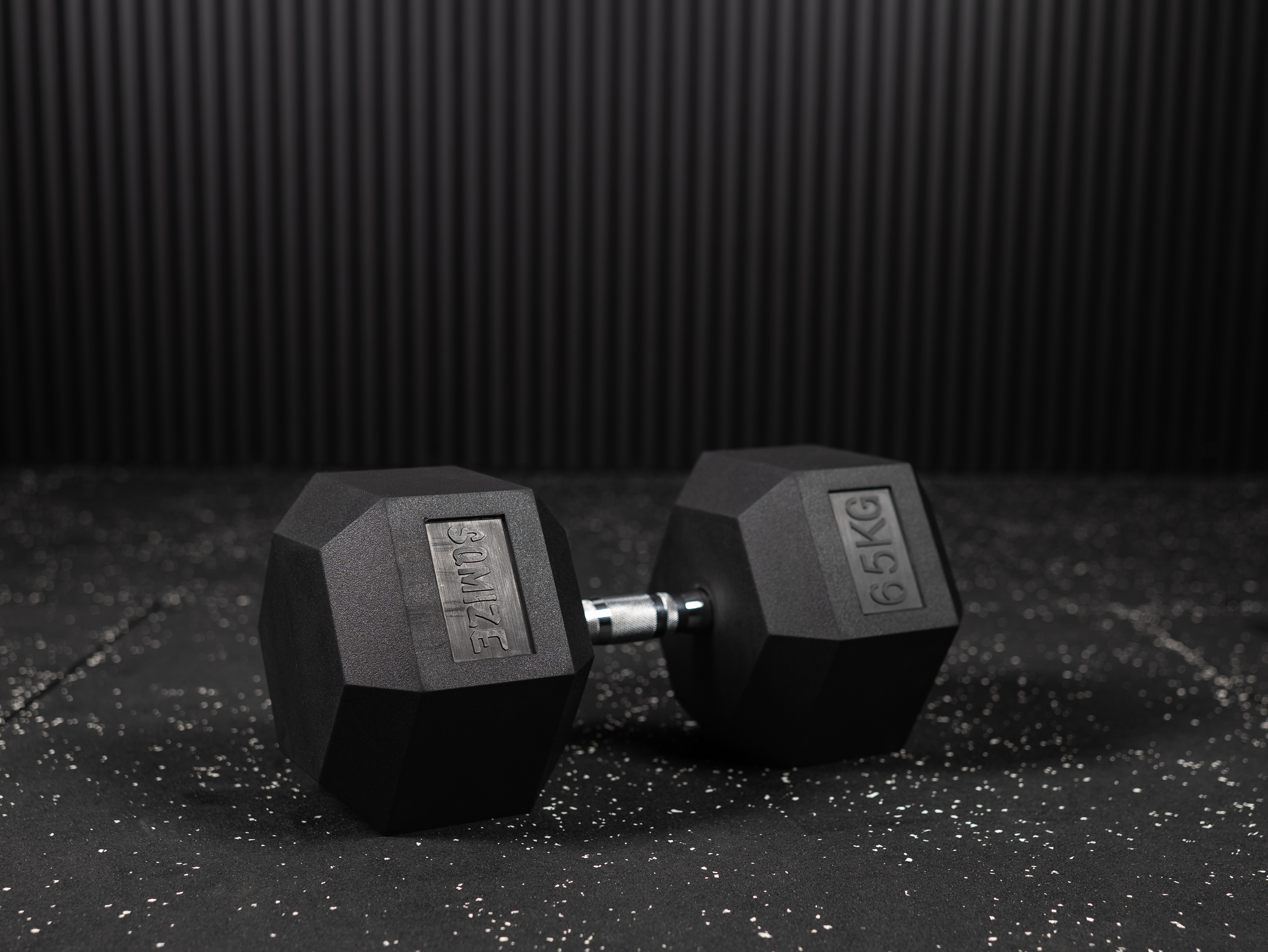 Hex Dumbbell SQMIZE® HDBR65, gummiert, 65 kg