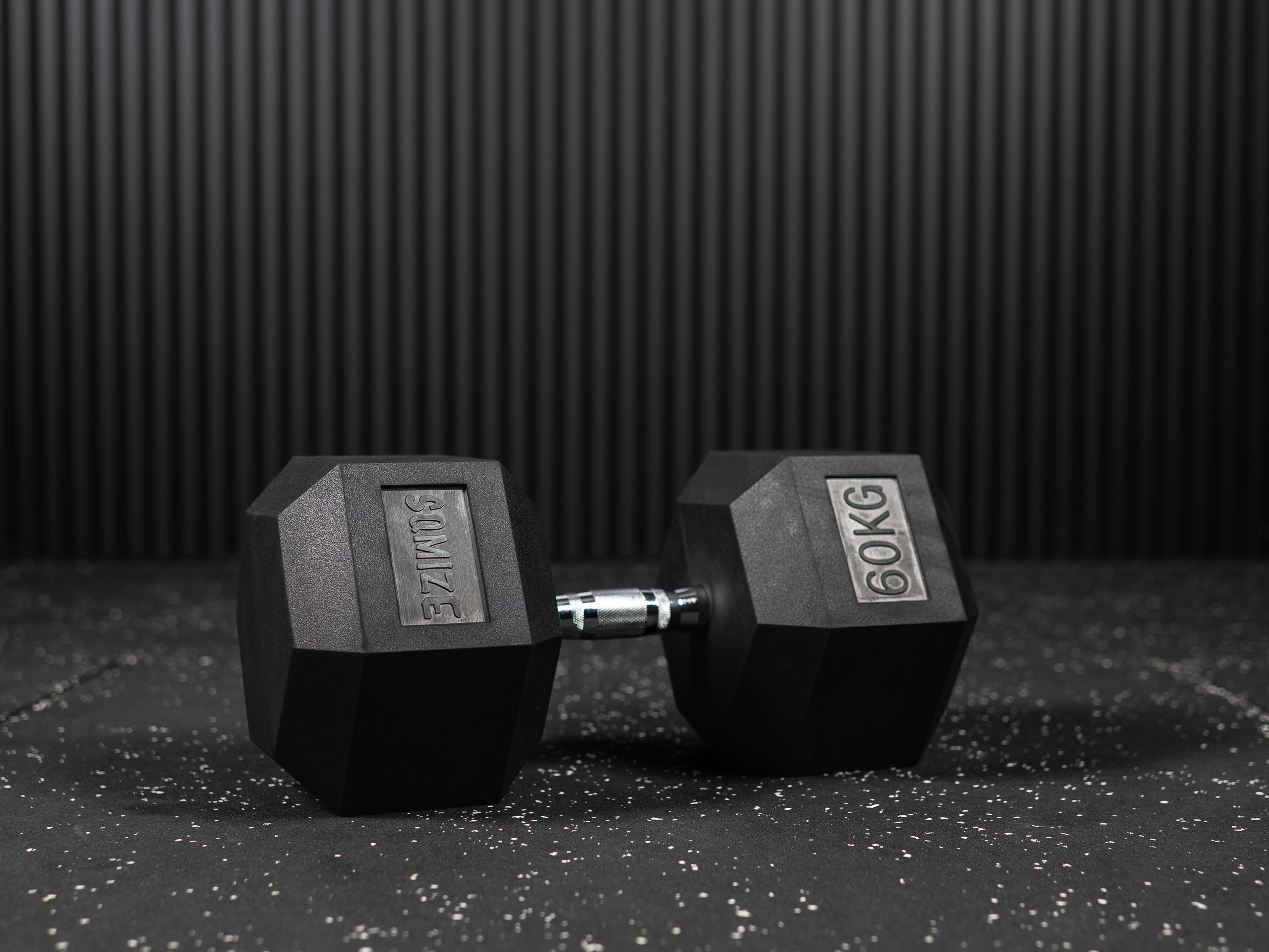 Hex Dumbbell SQMIZE® HDBR60, gummiert, 60 kg