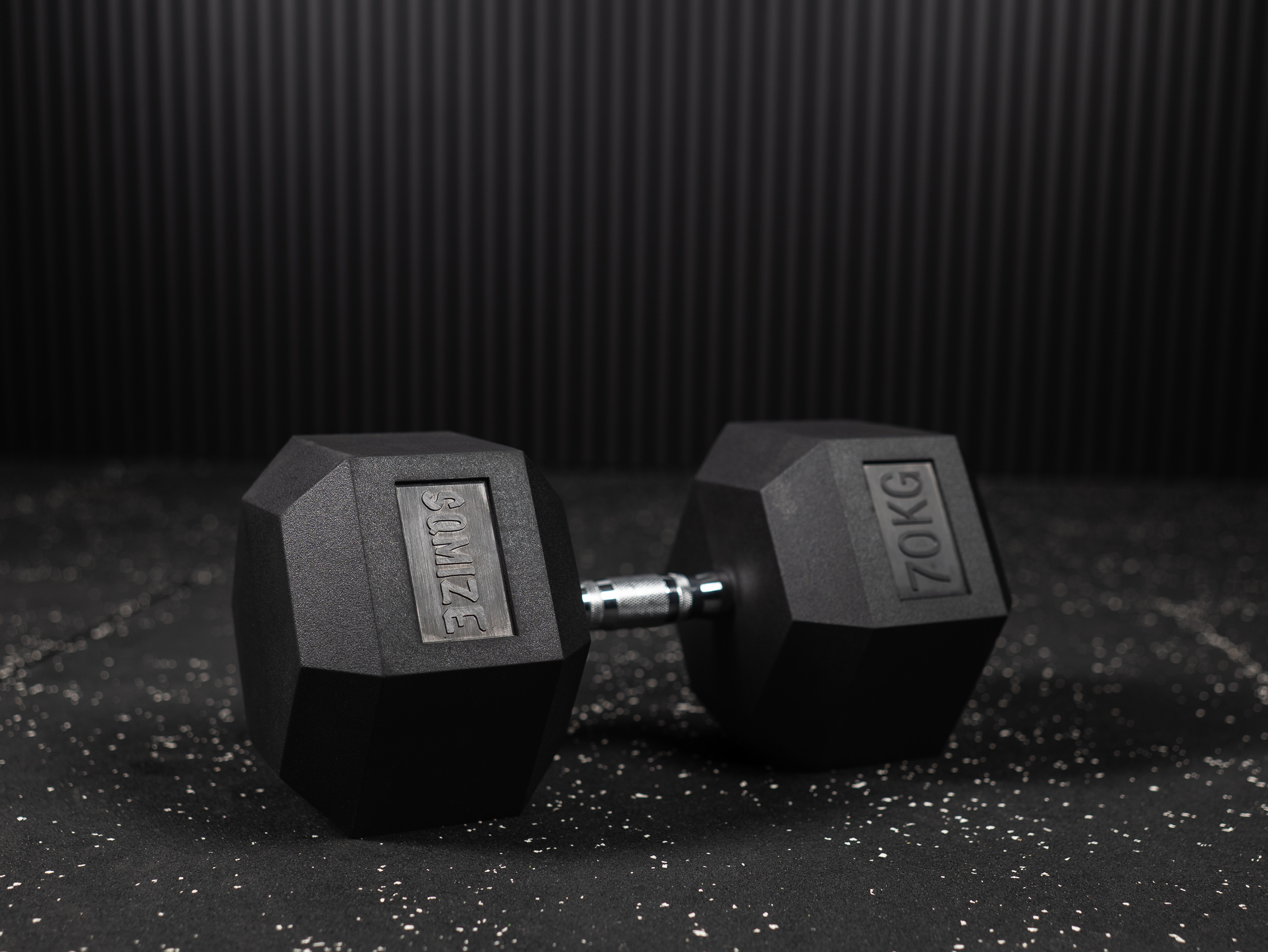 Hex Dumbbell SQMIZE® HDBR70, gummiert, 70 kg