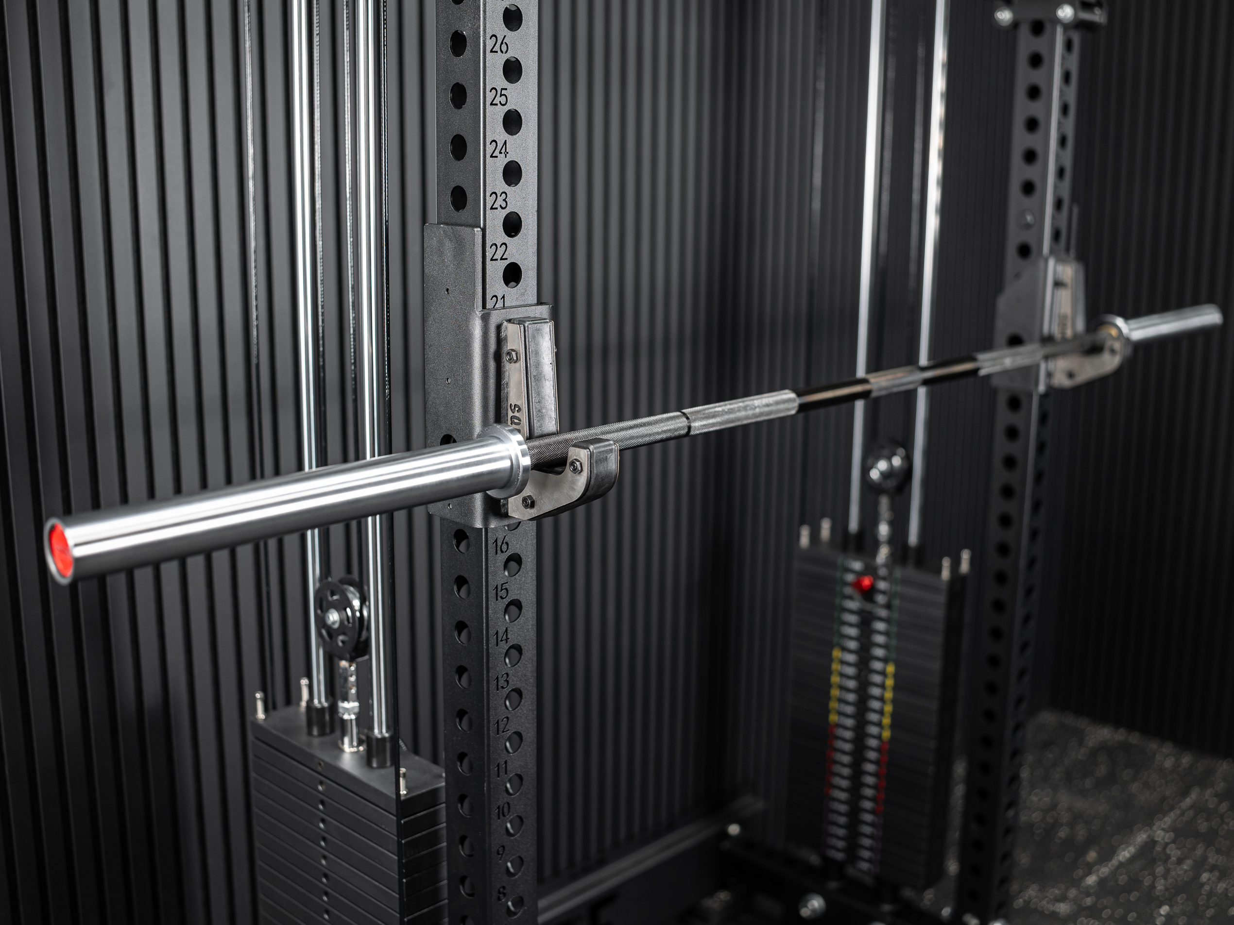 Calibrated Competition Powerlifting Langhantel SQMIZE® PREMIUM BISON OB86PL-IPC Titanium Black